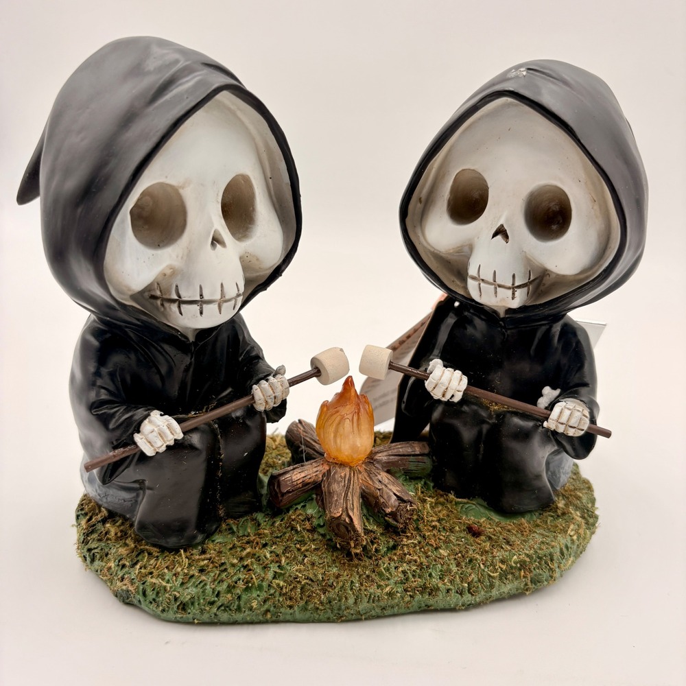 Hallows Eve Halloween Reapers Roasting Marshmallows Spooky LED Light Up Figurine
